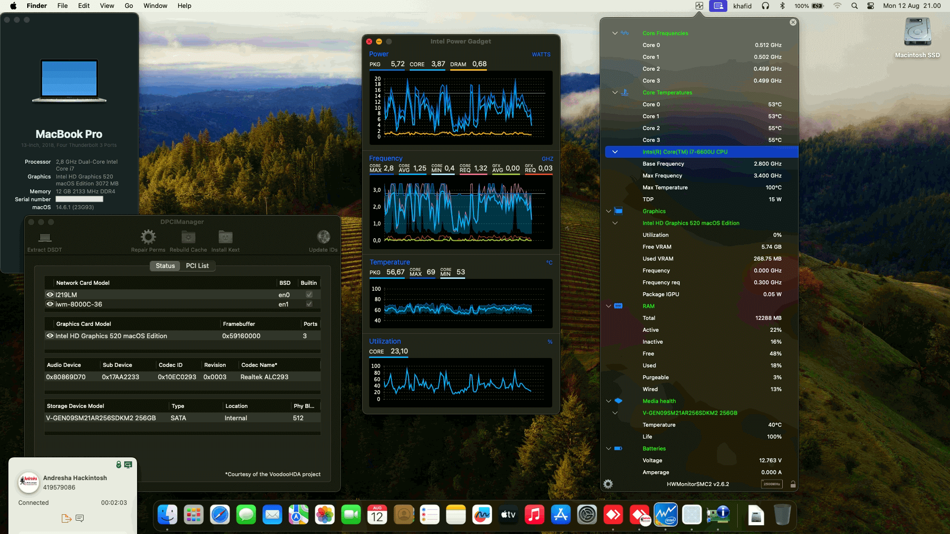 Success Hackintosh macOS Sonoma 14.6.1 Build 23G93 in Lenovo Thinkpad T460S